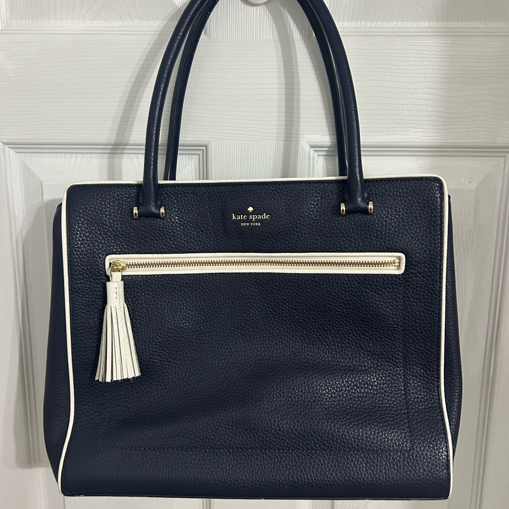 Kate Spade Blue and White Tote with Sophisticated Design